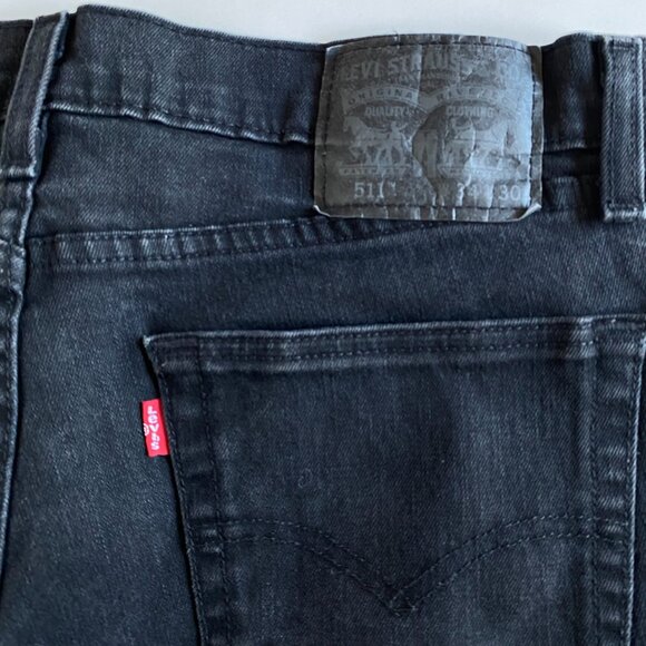 Levi's Premium Jeans 511 Men's Size W34 L30 Slim Fit Denim Black - Picture 2 of 10